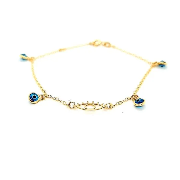 14k Yellow Gold Evil Eye Gold Bracelet Image 2 Arezzo Jewelers Elmwood Park, IL