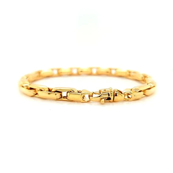 14k Yellow Gold Fancy Box Link Bracelet Image 2 Arezzo Jewelers Elmwood Park, IL