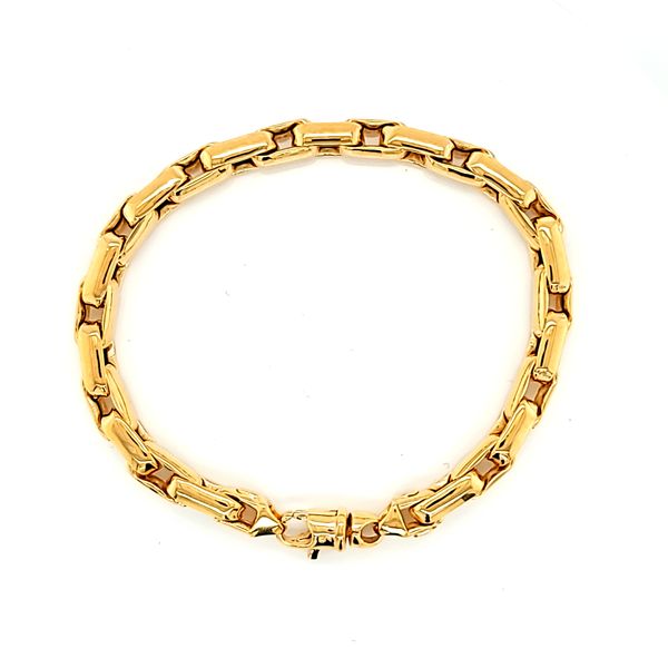 14k Yellow Gold Fancy Box Link Bracelet Arezzo Jewelers Elmwood Park, IL