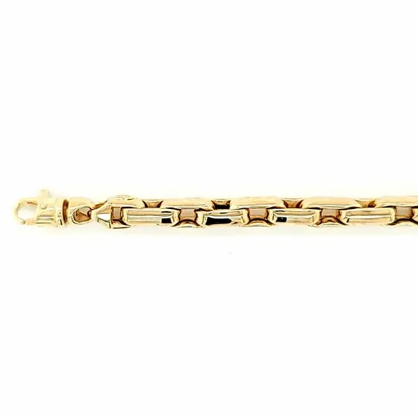 14k Yellow Gold Men's Fancy Box Link Bracelet Image 2 Arezzo Jewelers Elmwood Park, IL