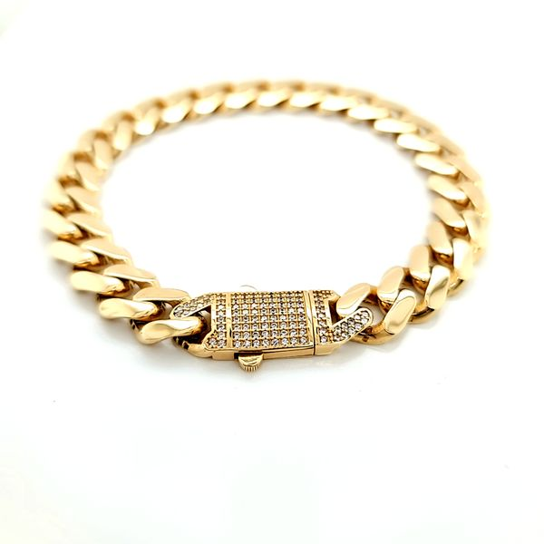 14k Yellow Gold 11mm Semi-Solid Miami Cuban Link Bracelet Image 2 Arezzo Jewelers Elmwood Park, IL