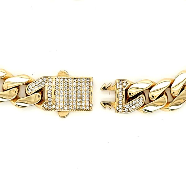 14k Yellow Gold 11mm Semi-Solid Miami Cuban Link Bracelet Image 3 Arezzo Jewelers Elmwood Park, IL