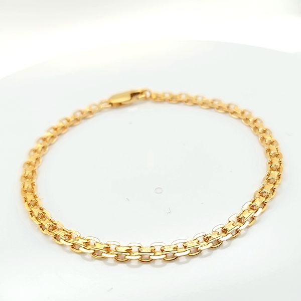 14k Yellow Gold Fancy Link Italian Bracelet Image 2 Arezzo Jewelers Elmwood Park, IL