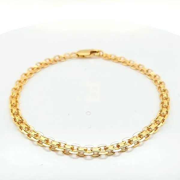 14k Yellow Gold Fancy Link Italian Bracelet Image 3 Arezzo Jewelers Elmwood Park, IL