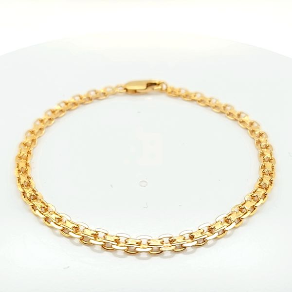 14k Yellow Gold Fancy Link Italian Bracelet Image 3 Arezzo Jewelers Elmwood Park, IL