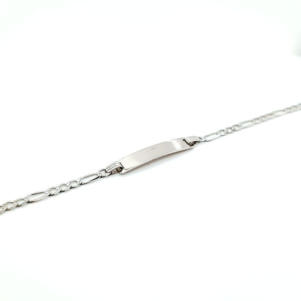 14k White Gold Figaro Children's ID Bracelet Image 3 Arezzo Jewelers Elmwood Park, IL