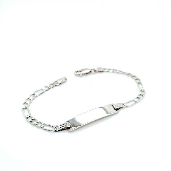 14k White Gold Figaro Children's ID Bracelet Arezzo Jewelers Elmwood Park, IL