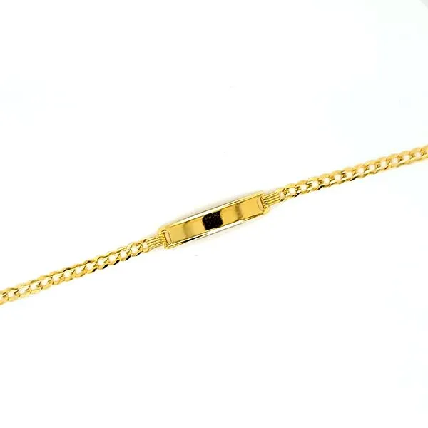 14k Yellow Gold Curb Link Baby ID Bracelet Image 2 Arezzo Jewelers Elmwood Park, IL