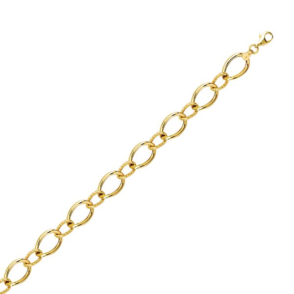 14k Yellow Gold Open Link Twist Gold Bracelet Arezzo Jewelers Elmwood Park, IL