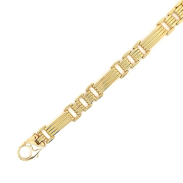 14k Yellow Gold Men's Link Bracelet Arezzo Jewelers Elmwood Park, IL