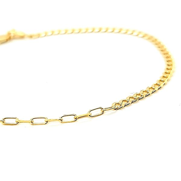 14k Yellow Gold Paper Clip and Curb Link Bracelet Image 3 Arezzo Jewelers Elmwood Park, IL