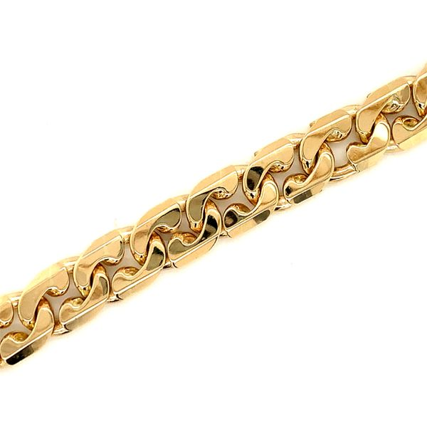 14k Yellow Gold Fancy Link Mens Bracelet Image 4 Arezzo Jewelers Elmwood Park, IL