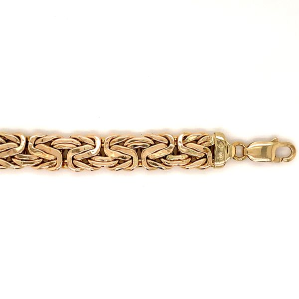 14k Yellow Gold 11mm Byzantine Link Bracelet Image 3 Arezzo Jewelers Elmwood Park, IL