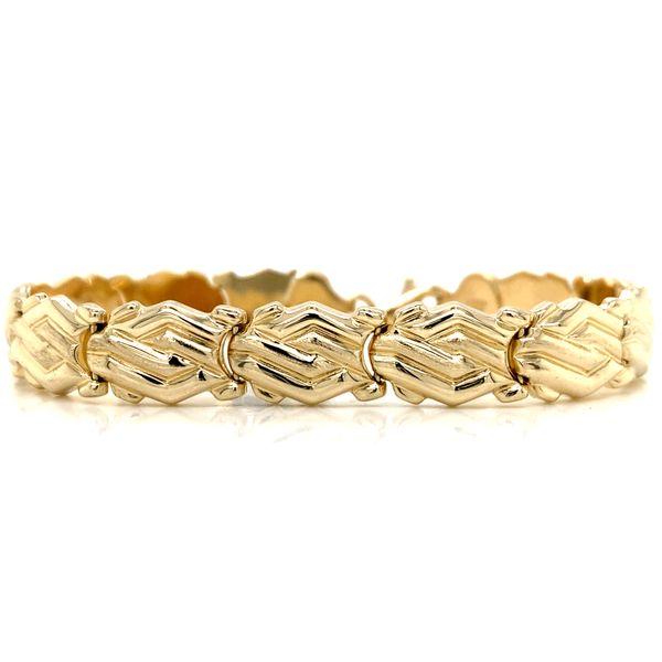 14k Yellow Gold 10mm Italian Link Bracelets Image 2 Arezzo Jewelers Elmwood Park, IL
