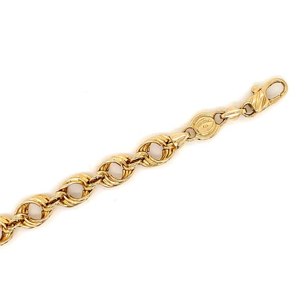 14k Yellow Gold 6.6mm Italian Link Bracelet Image 3 Arezzo Jewelers Elmwood Park, IL