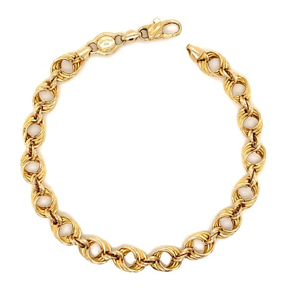14k Yellow Gold 6.6mm Italian Link Bracelet Arezzo Jewelers Elmwood Park, IL