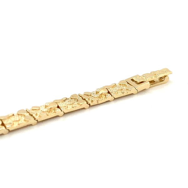 14k Yellow Gold Nugget Link Bracelet Image 3 Arezzo Jewelers Elmwood Park, IL