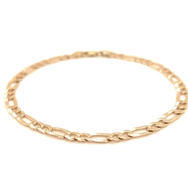 14k Yellow Gold 4.6mm Figaro Link Bracelet, 8