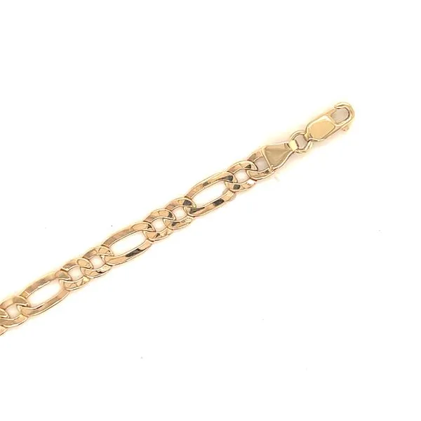 14k Yellow Gold 4.6mm Figaro Link Bracelet, 8