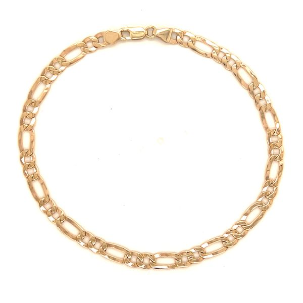 14k Yellow Gold 4.6mm Figaro Link Bracelet, 8