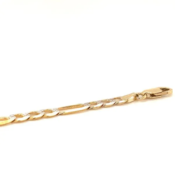 14k Two-Tone D/C Figaro Bracelet, 7