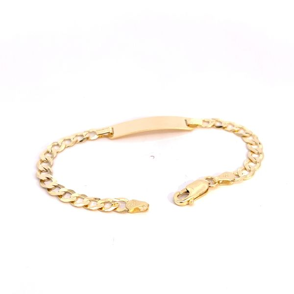 14k Yellow Gold Curb Link Baby ID Bracelet Image 5 Arezzo Jewelers Elmwood Park, IL