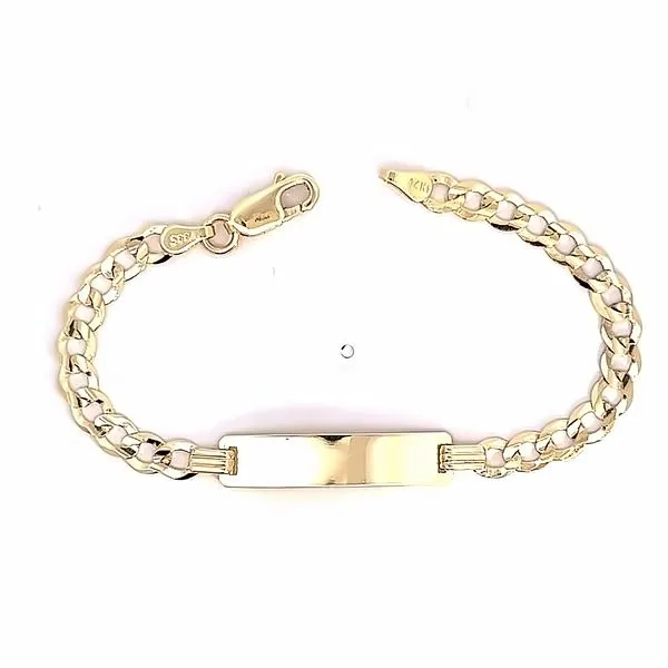 14k Yellow Gold Curb Link Baby ID Bracelet Arezzo Jewelers Elmwood Park, IL