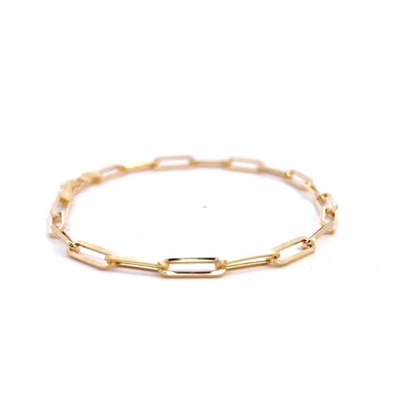 14k Yellow Gold 3.8mm Paperclip Link Bracelet Image 3 Arezzo Jewelers Elmwood Park, IL
