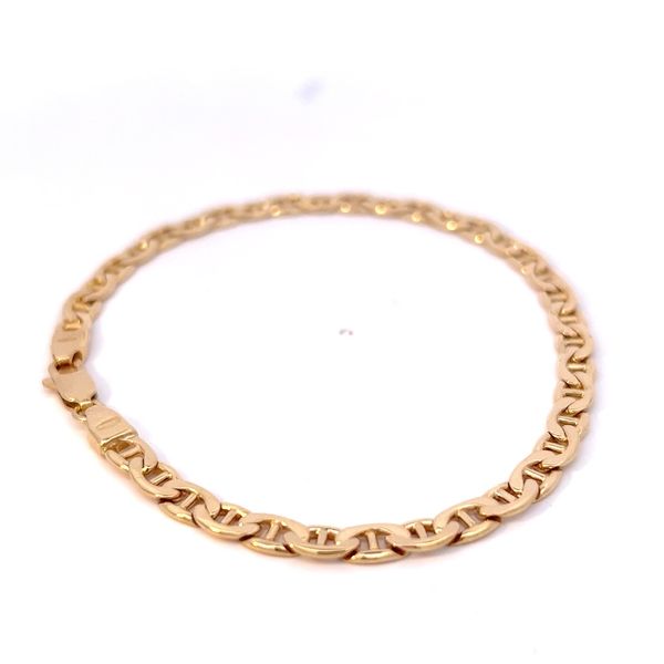 18k Yellow Gold 4.4mm Anchor Link Bracelet Image 5 Arezzo Jewelers Elmwood Park, IL