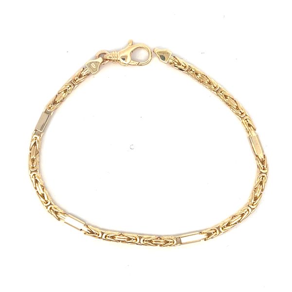 14k Two Tone Gold 3.4mm Byzantine Link Bracelet Arezzo Jewelers Elmwood Park, IL