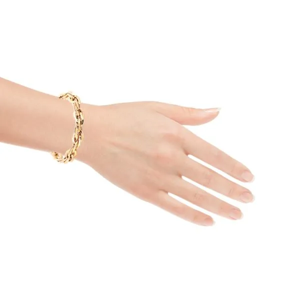 14k Yellow Gold Double Oval Link Bracelet Image 2 Arezzo Jewelers Elmwood Park, IL
