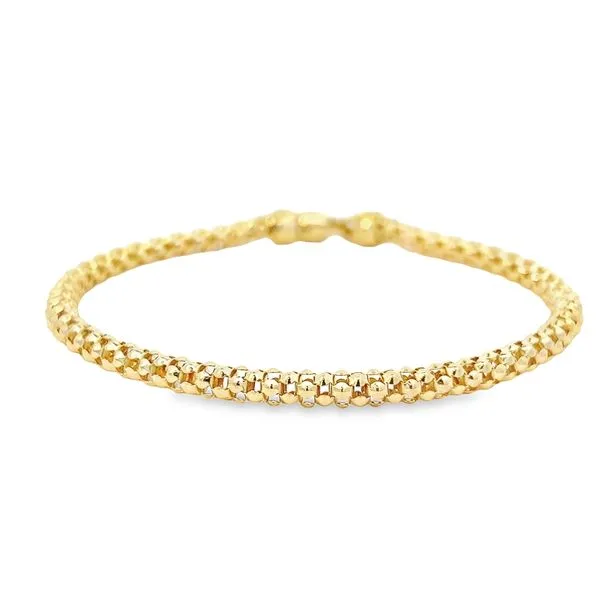 18K Yellow Gold Fancy Mesh Link Bracelet Image 3 Arezzo Jewelers Elmwood, IL