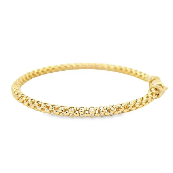 18K Yellow Gold Fancy Mesh Link Bracelet Image 5 Arezzo Jewelers Elmwood Park, IL