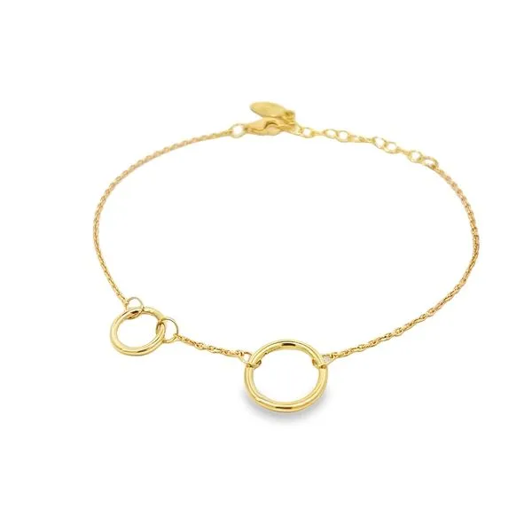 18K Yellow Gold Open Circle Link Bracelet Image 2 Arezzo Jewelers Elmwood Park, IL