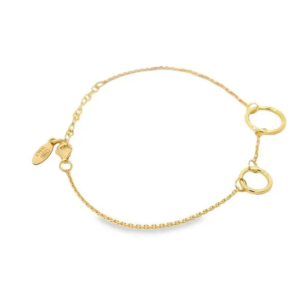 18K Yellow Gold Open Circle Link Bracelet Image 3 Arezzo Jewelers Elmwood Park, IL
