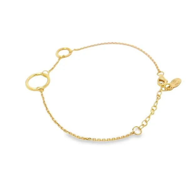 18K Yellow Gold Open Circle Link Bracelet Image 4 Arezzo Jewelers Elmwood Park, IL