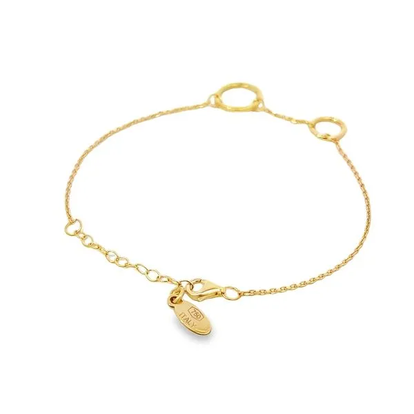 18K Yellow Gold Open Circle Link Bracelet Image 5 Arezzo Jewelers Elmwood Park, IL