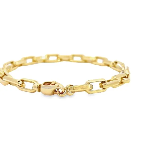 14K Yellow Gold Diamond Cable Link Men's Bracelet Image 3 Arezzo Jewelers Elmwood, IL
