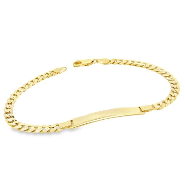 14K Yellow Gold Curb Link Adult ID Bracelet Image 3 Arezzo Jewelers Elmwood Park, IL