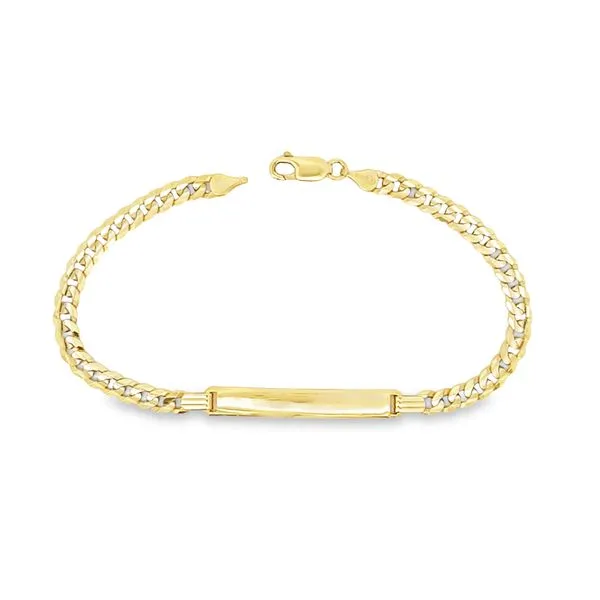 14K Yellow Gold Curb Link Adult ID Bracelet Arezzo Jewelers Elmwood Park, IL