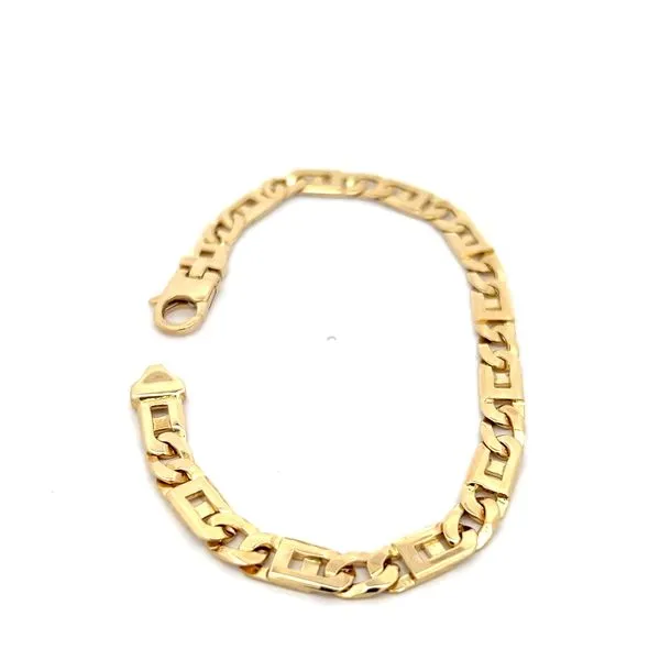 14K Yellow Gold Italian Handmade 6.5mm Fancy Link Bracelet Image 4 Arezzo Jewelers Elmwood Park, IL