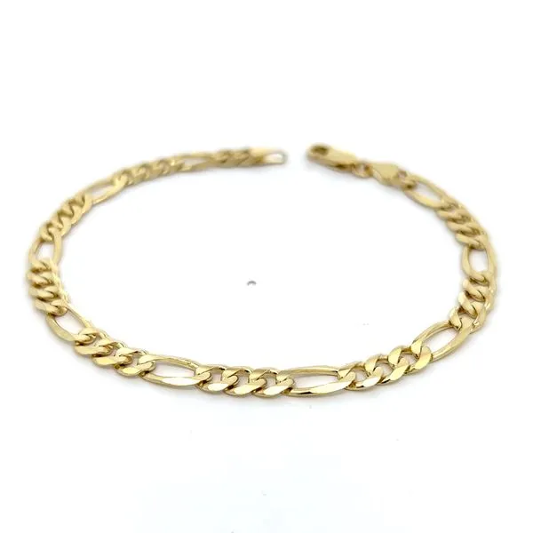 14K Yellow Gold 5.5mm Figaro Link Bracelet Image 3 Arezzo Jewelers Elmwood Park, IL