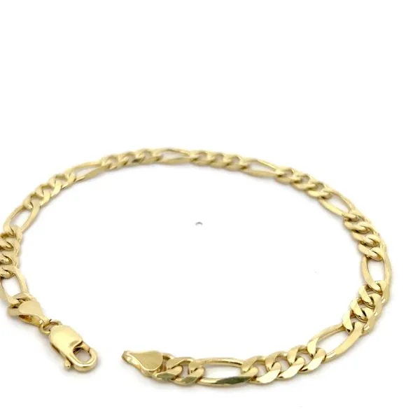 14K Yellow Gold 5.5mm Figaro Link Bracelet Image 4 Arezzo Jewelers Elmwood Park, IL