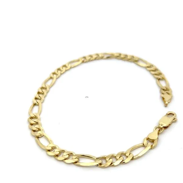 14K Yellow Gold 5.5mm Figaro Link Bracelet Image 5 Arezzo Jewelers Elmwood Park, IL