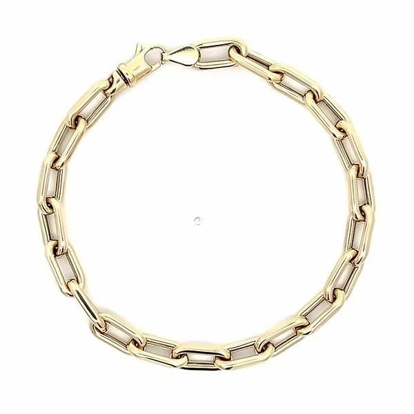 14K Yellow Gold 6mm Italian Open Link Bracelet Image 3 Arezzo Jewelers Elmwood, IL