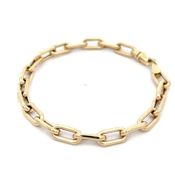 14K Yellow Gold 6mm Italian Open Link Bracelet Image 4 Arezzo Jewelers Elmwood, IL