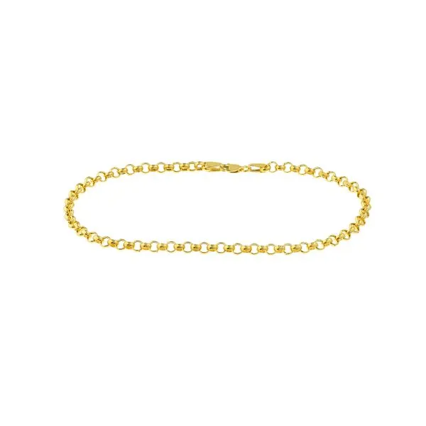 14k Yellow Gold 3.75mm Hollow Rolo Link Bracelet Image 2 Arezzo Jewelers Elmwood Park, IL