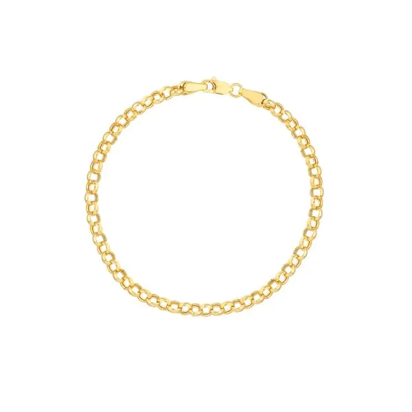 14k Yellow Gold 3.75mm Hollow Rolo Link Bracelet Arezzo Jewelers Elmwood Park, IL