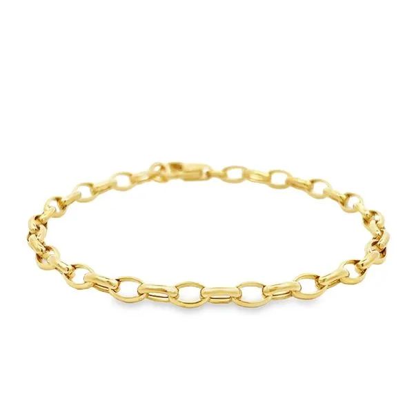 14K Yellow Gold Oval 4.5mm Oval Link Bracelet Image 4 Arezzo Jewelers Elmwood Park, IL