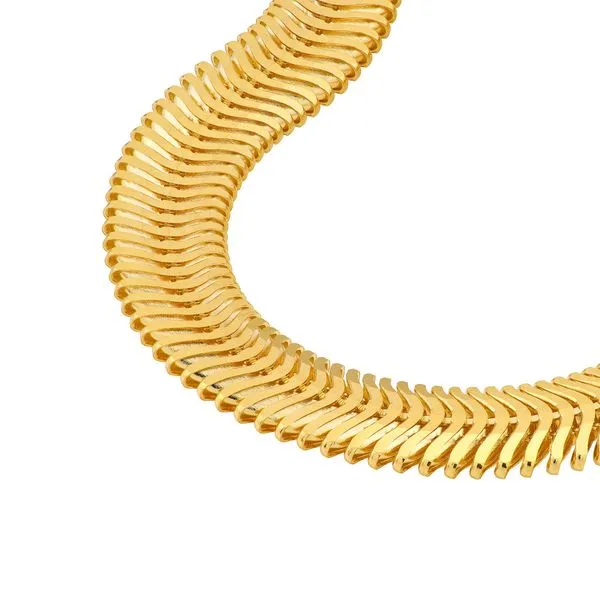 14 Yellow Gold Diamond Cut Snake Link Bracelet Image 3 Arezzo Jewelers Elmwood Park, IL